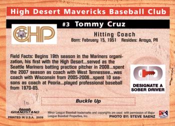 2009 Grandstand High Desert Mavericks #NNO Tommy Cruz Back