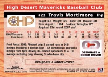 2009 Grandstand High Desert Mavericks #NNO Travis Mortimore Back