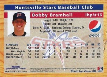 2009 Grandstand Huntsville Stars #NNO Bobby Bramhall Back