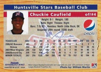 2009 Grandstand Huntsville Stars #NNO Chuckie Caufield Back