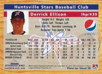 2009 Grandstand Huntsville Stars #NNO Derrick Ellison Back