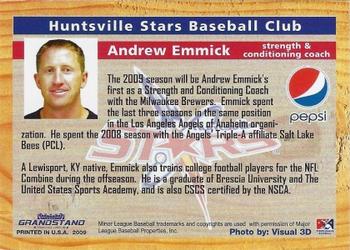2009 Grandstand Huntsville Stars #NNO Andrew Emmick Back