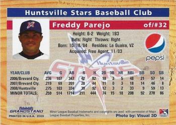 2009 Grandstand Huntsville Stars #NNO Freddy Parejo Back