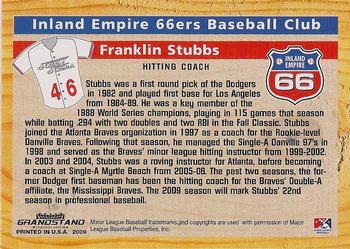 2009 Grandstand Inland Empire 66ers #NNO Franklin Stubbs Back