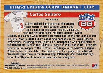 2009 Grandstand Inland Empire 66ers #NNO Carlos Subero Back