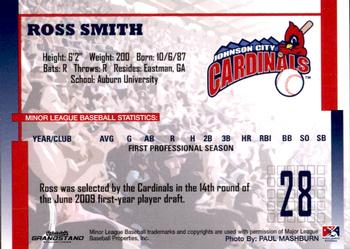 2009 Grandstand Johnson City Cardinals #NNO30 Ross Smith Back