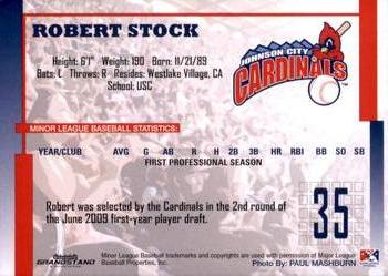 2009 Grandstand Johnson City Cardinals #NNO31 Robert Stock Back