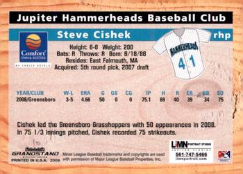 2009 Grandstand Jupiter Hammerheads #NNO Steve Cishek Back