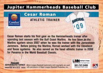 2009 Grandstand Jupiter Hammerheads #NNO Cesar Roman Back