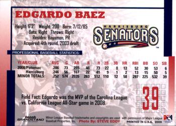 2009 Grandstand Harrisburg Senators #NNO Edgardo Baez Back