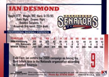 2009 Grandstand Harrisburg Senators #NNO Ian Desmond Back