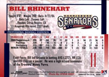 2009 Grandstand Harrisburg Senators #NNO Bill Rhinehart Back
