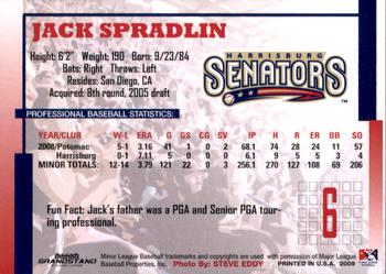 2009 Grandstand Harrisburg Senators #NNO Jack Spradlin Back