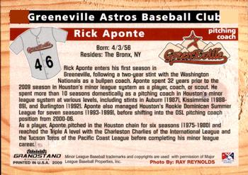2009 Grandstand Greeneville Astros #NNO Rick Aponte Back
