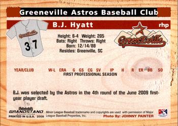 2009 Grandstand Greeneville Astros #NNO B.J. Hyatt Back