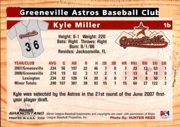 2009 Grandstand Greeneville Astros #NNO Kyle Miller Back