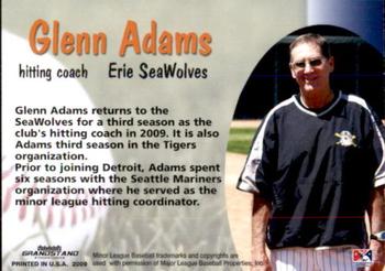 2009 Grandstand Erie SeaWolves #NNO Glenn Adams Back