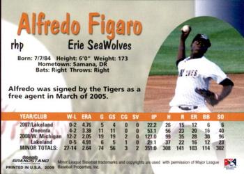 2009 Grandstand Erie SeaWolves #NNO Alfredo Figaro Back
