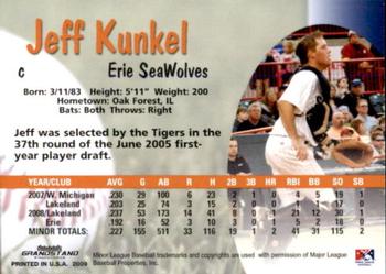 2009 Grandstand Erie SeaWolves #NNO Jeff Kunkel Back