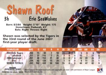2009 Grandstand Erie SeaWolves #NNO Shawn Roof Back