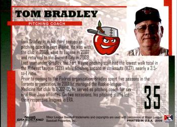 2009 Grandstand Fort Wayne TinCaps #NNO Tom Bradley Back