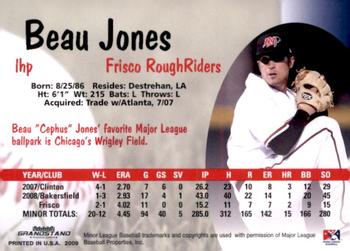 2009 Grandstand Frisco RoughRiders #NNO Beau Jones Back