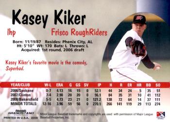 2009 Grandstand Frisco RoughRiders #NNO Kasey Kiker Back