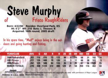 2009 Grandstand Frisco RoughRiders #NNO Steve Murphy Back