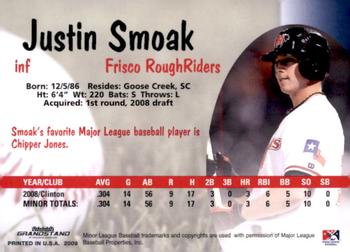 2009 Grandstand Frisco RoughRiders #NNO Justin Smoak Back