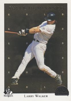 1998 SP Authentic - Sheer Dominance Gold #SD33 Larry Walker Front