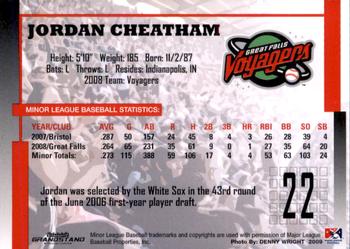 2009 Grandstand Great Falls Voyagers #NNO Jordan Cheatham Back