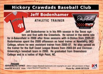2009 Grandstand Hickory Crawdads #NNO Jeff Bodenhamer Back