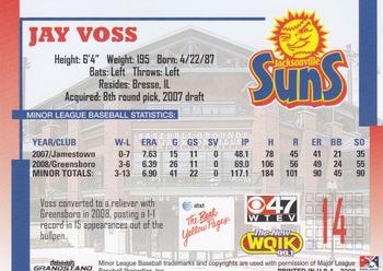 2009 Grandstand Jacksonville Suns #NNO Jay Voss Back