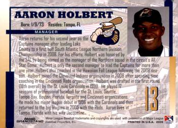 2009 Grandstand Lake County Captains #NNO Aaron Holbert Back