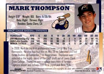 2009 Grandstand Lake County Captains #NNO Mark Thompson Back