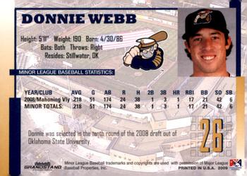 2009 Grandstand Lake County Captains #NNO Donnie Webb Back