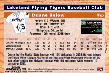 2009 Grandstand Lakeland Flying Tigers #NNO Duane Below Back