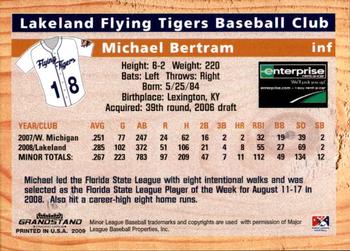 2009 Grandstand Lakeland Flying Tigers #NNO Michael Bertram Back