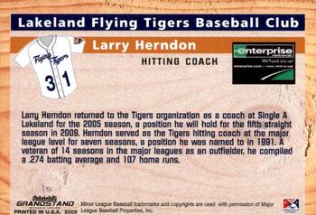2009 Grandstand Lakeland Flying Tigers #NNO Larry Herndon Back