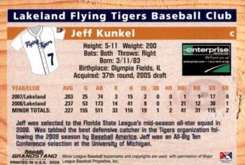 2009 Grandstand Lakeland Flying Tigers #NNO Jeff Kunkel Back