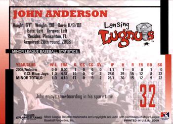 2009 Grandstand Lansing Lugnuts #NNO John Anderson Back