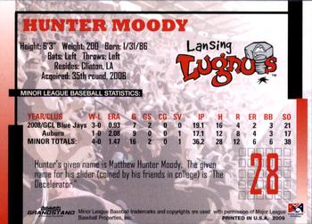 2009 Grandstand Lansing Lugnuts #NNO Hunter Moody Back