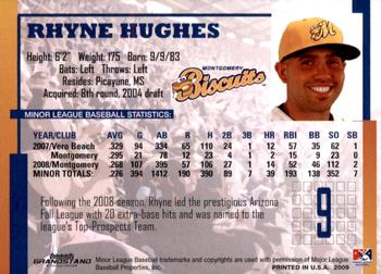 2009 Grandstand Montgomery Biscuits #NNO Rhyne Hughes Back