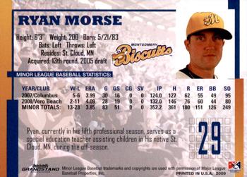 2009 Grandstand Montgomery Biscuits #NNO Ryan Morse Back