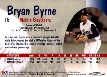 2009 Grandstand Mobile BayBears #NNO Bryan Byrne Back