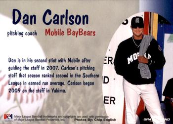 2009 Grandstand Mobile BayBears #NNO Dan Carlson Back