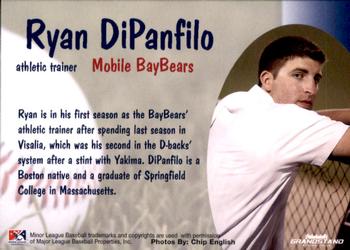2009 Grandstand Mobile BayBears #NNO Ryan Dipanfilo Back