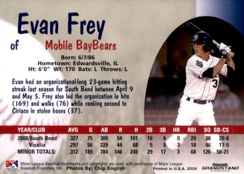2009 Grandstand Mobile BayBears #NNO Evan Frey Back