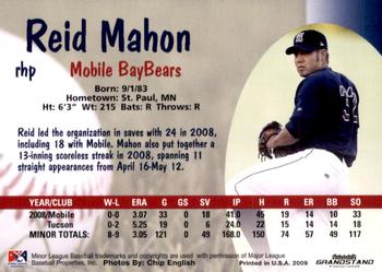 2009 Grandstand Mobile BayBears #NNO Reid Mahon Back