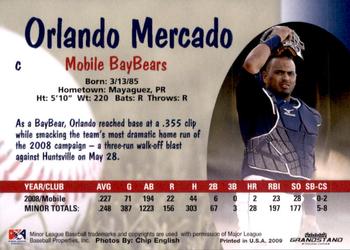 2009 Grandstand Mobile BayBears #NNO Orlando Mercado Back